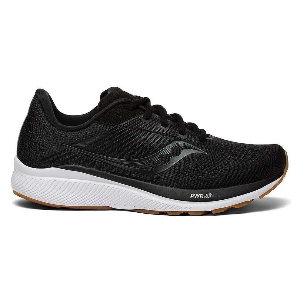 SAUCONY WOMEN'S GUIDE 14 RUNNING SHOE, BLACK/GUM, 5